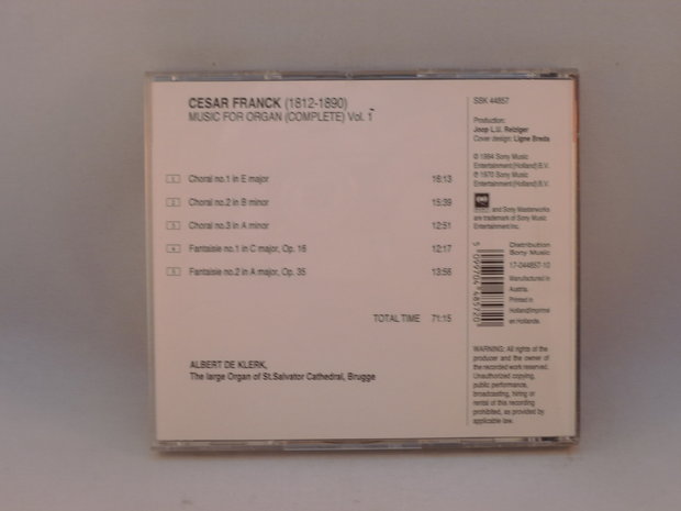 Franc - Complete Organ Works vol.1 / Albert de Klerk