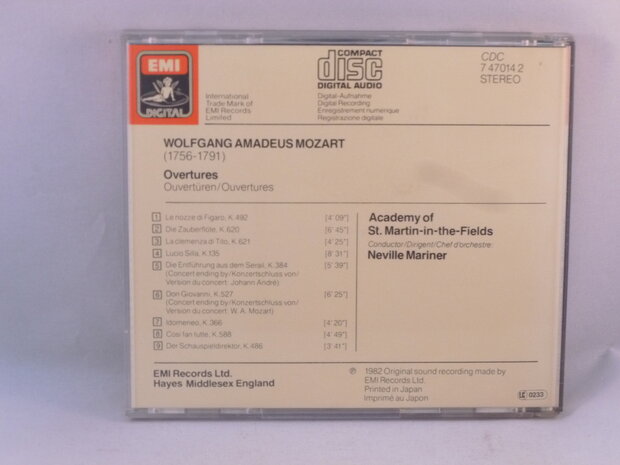 Mozart - Overtures / Neville Marriner