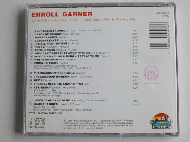 Erroll Garner - in Concert