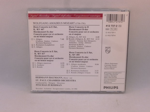 Mozart - The Horn Concertos /  Hermann Baumann