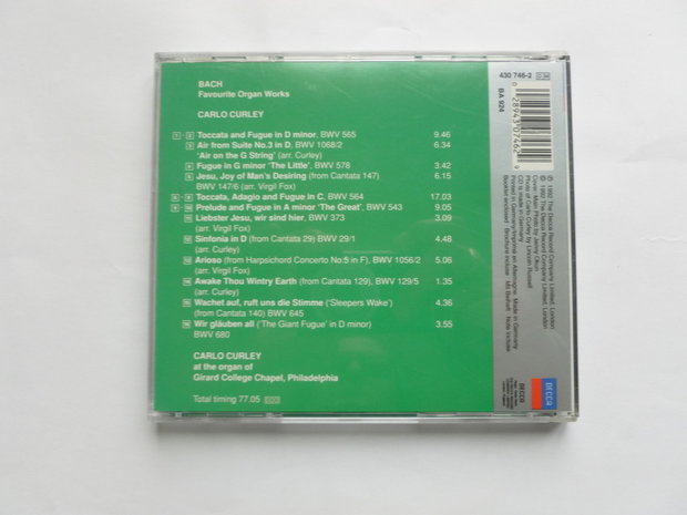 Bach - Favourite Organ Works / Carlo Curley