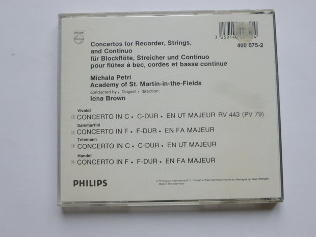 Michala Petri - Vivaldi, sammartini, telemann, handel / iona brown