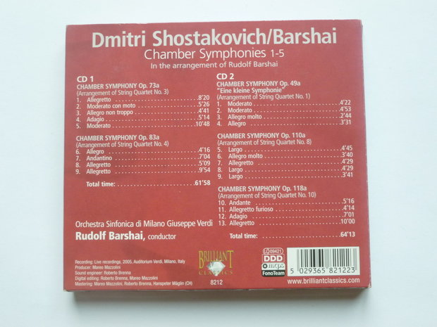 Shostakovich / Barshai - Chamber Symphonies 1-5 (2 CD)