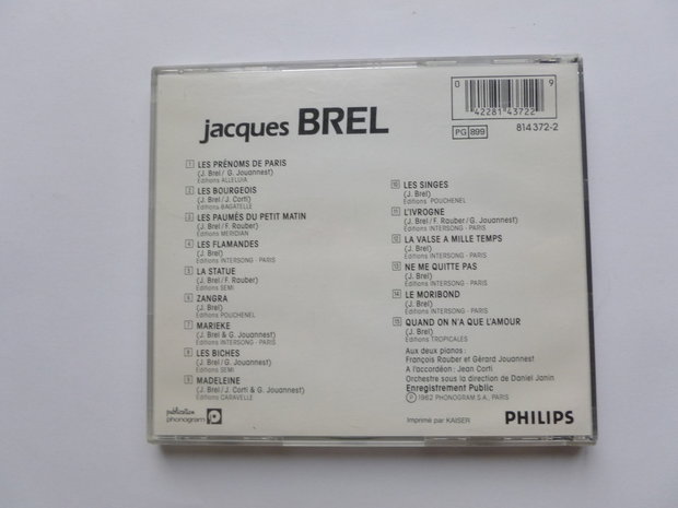 Jacques Brel ‎– A L'Olympia 1962 (philips)