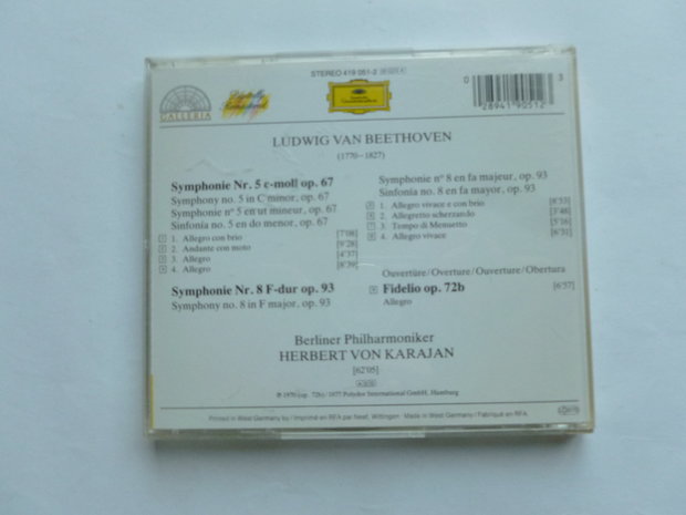 Beethoven - Symphonies 5 & 8 / Herbert von Karajan