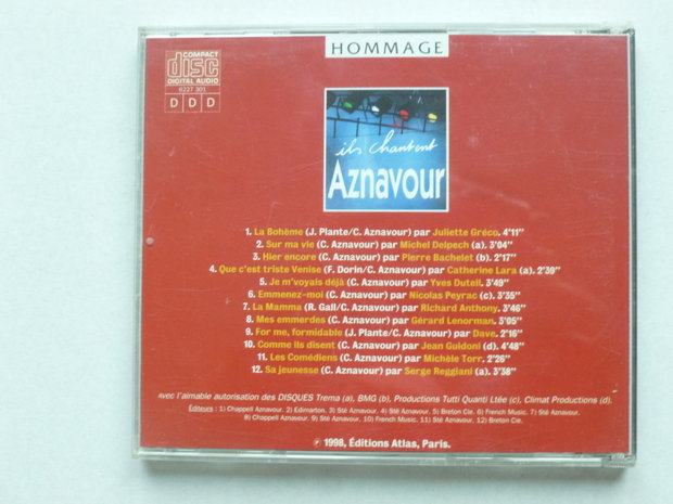 Hommage ils chantent Aznavour