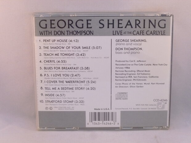 George Shearing With Don Thompson ‎– Live At The Cafe Carlyle