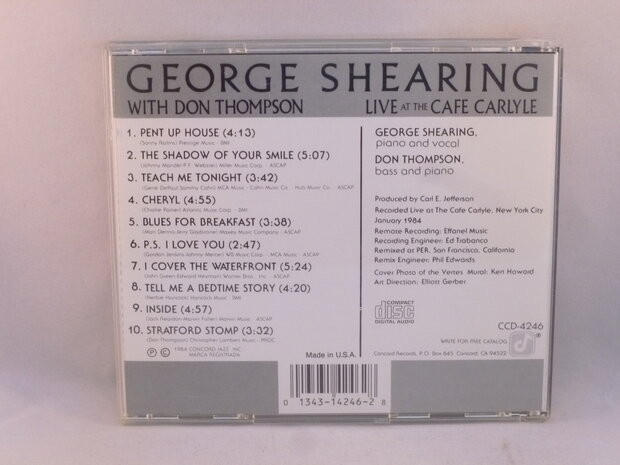 George Shearing With Don Thompson ‎– Live At The Cafe Carlyle