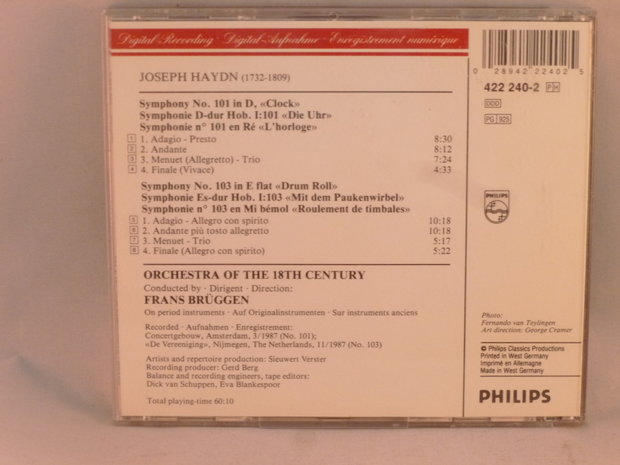 Haydn - Symphonies no. 101 & 103 / Frans Brüggen
