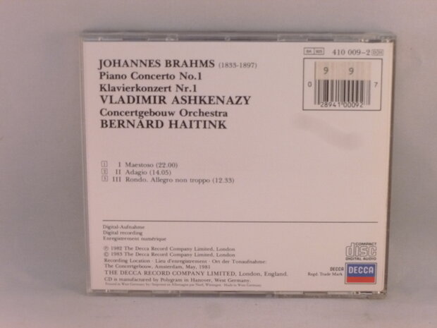 Brahms - piano concerto / Vladimir Ashkenazy