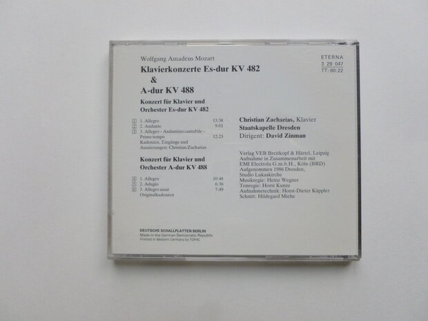 Mozart - Klavierkonzerte / Christian Zacharias, David Zinman
