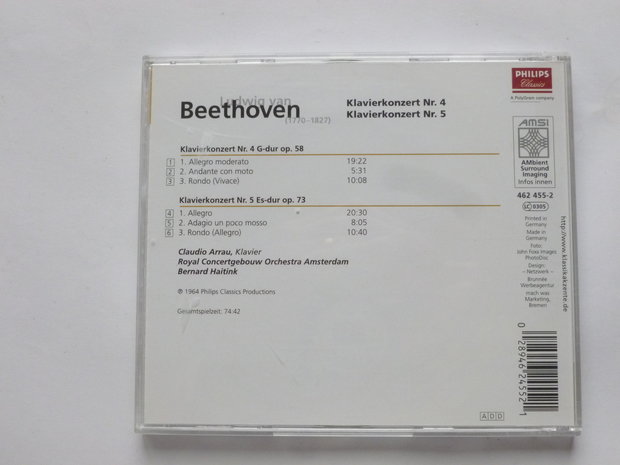 Beethoven - Klavierkonzerte nr. 4 & 5 / Claudio Arrau, Bernard Haitink
