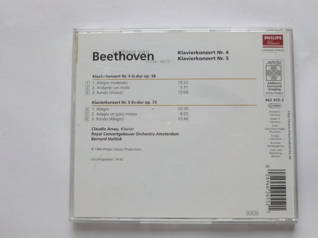 Beethoven - Klavierkonzerte nr. 4 & 5 / Claudio Arrau, Bernard Haitink