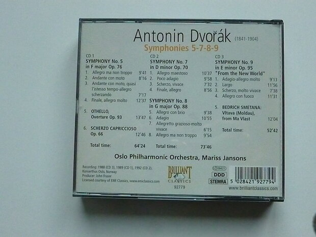 Dvorak - Symphonies 5,7,8,9 / Mariss Jansons (3 CD)