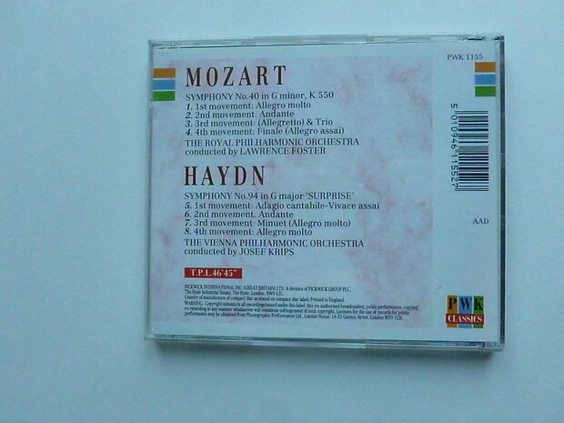 Mozart - symph. 40 / Haydn symph 94 - L. Foster / Josef Krips