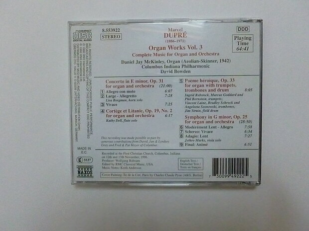 Dupré - Works for Organ vol.3
