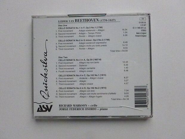 Beethoven - The 5 cello sonatas / Richard Markson