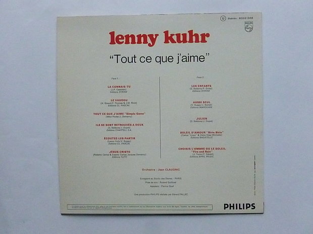 Lenny Kuhr - Tout ce que j' aime (LP)