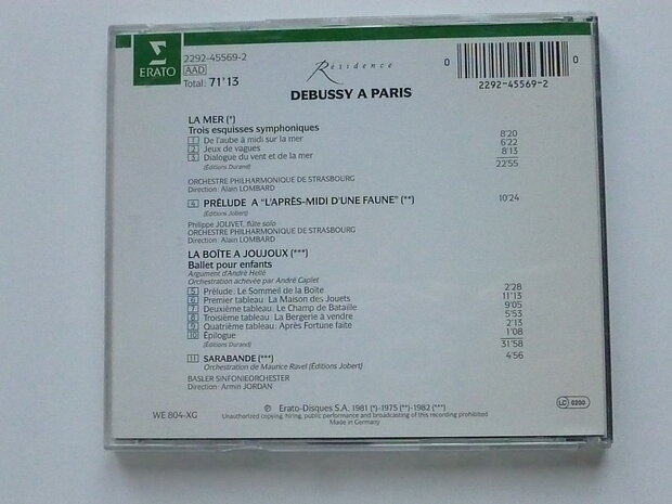 Debussy a Paris - Armin Jordan / Alain Lombard