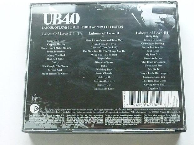 UB40 - Labour of Love 1,II & III / The platinum Collection (3 CD)