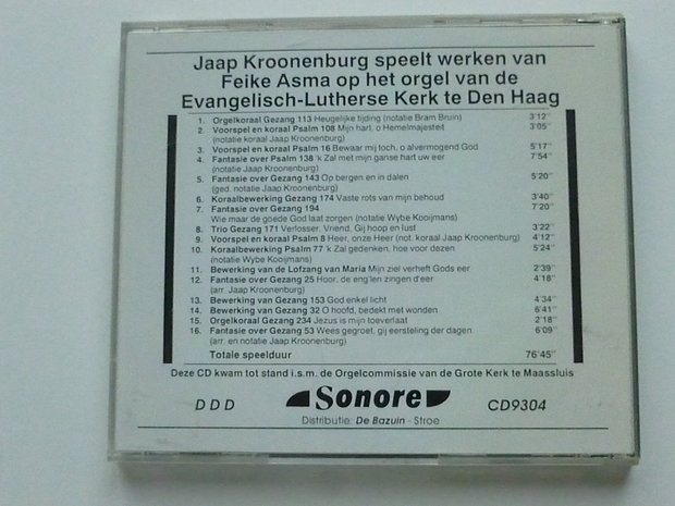 Jaap Kroonenburg speelt werken van Feike Asma