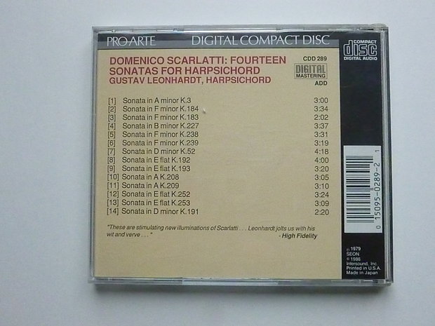 Scarlatti - 14 Sonatas / Gustav Leonhardt