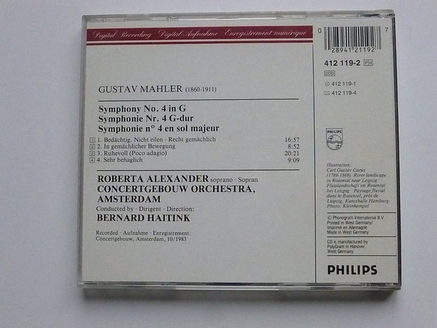 Gustav Mahler - Symphony no 4 / Bernard Haitink