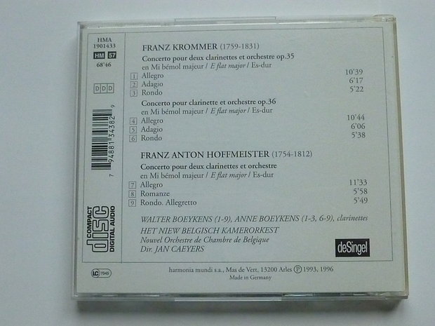 Krommer Hoffmeister - Concertos / Walter Boeykens
