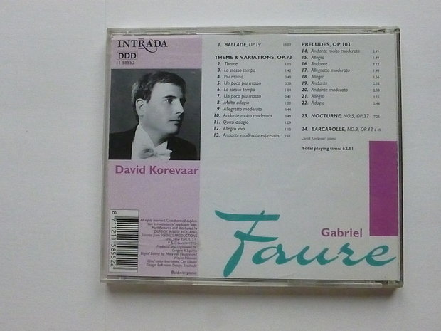 Gabriel Faure - Piano Works / David Korevaar