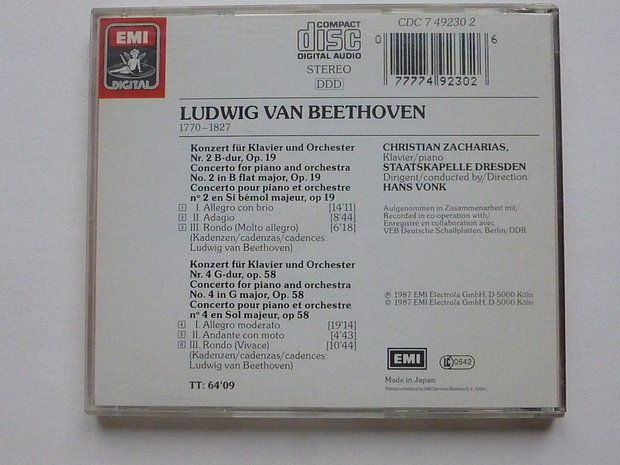 Beethoven - Klavierkonzerte / Christian Zacharias / Hans Vonk